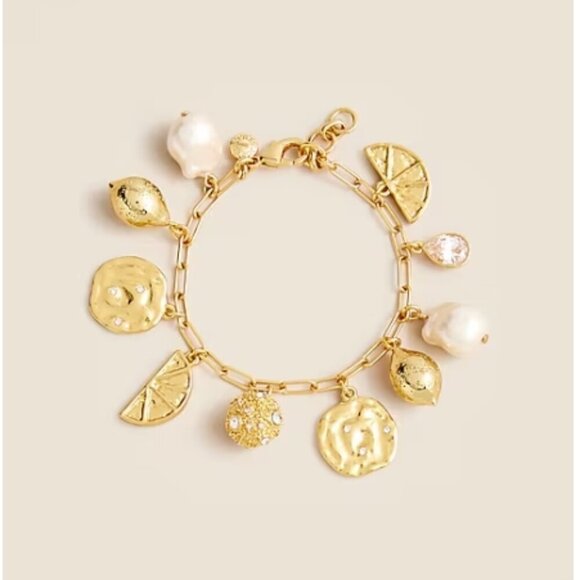 J. Crew Jewelry - J. Crew Nautical Lemon Charm Bracelet – Shiny Matte Gold – NWT